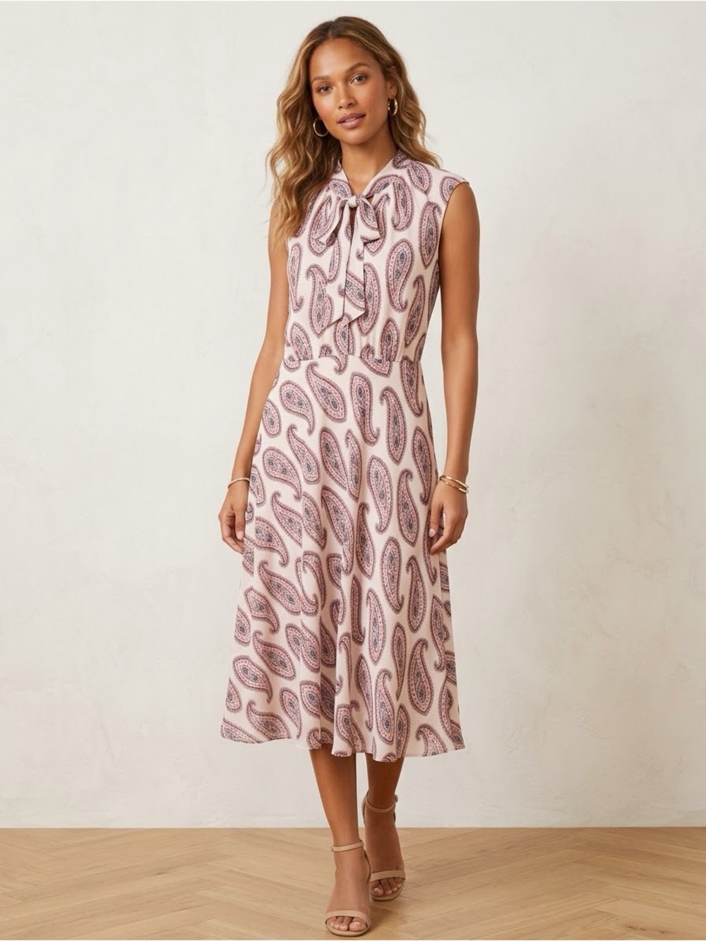 Ann Taylor Blush Paisley Midi Dress